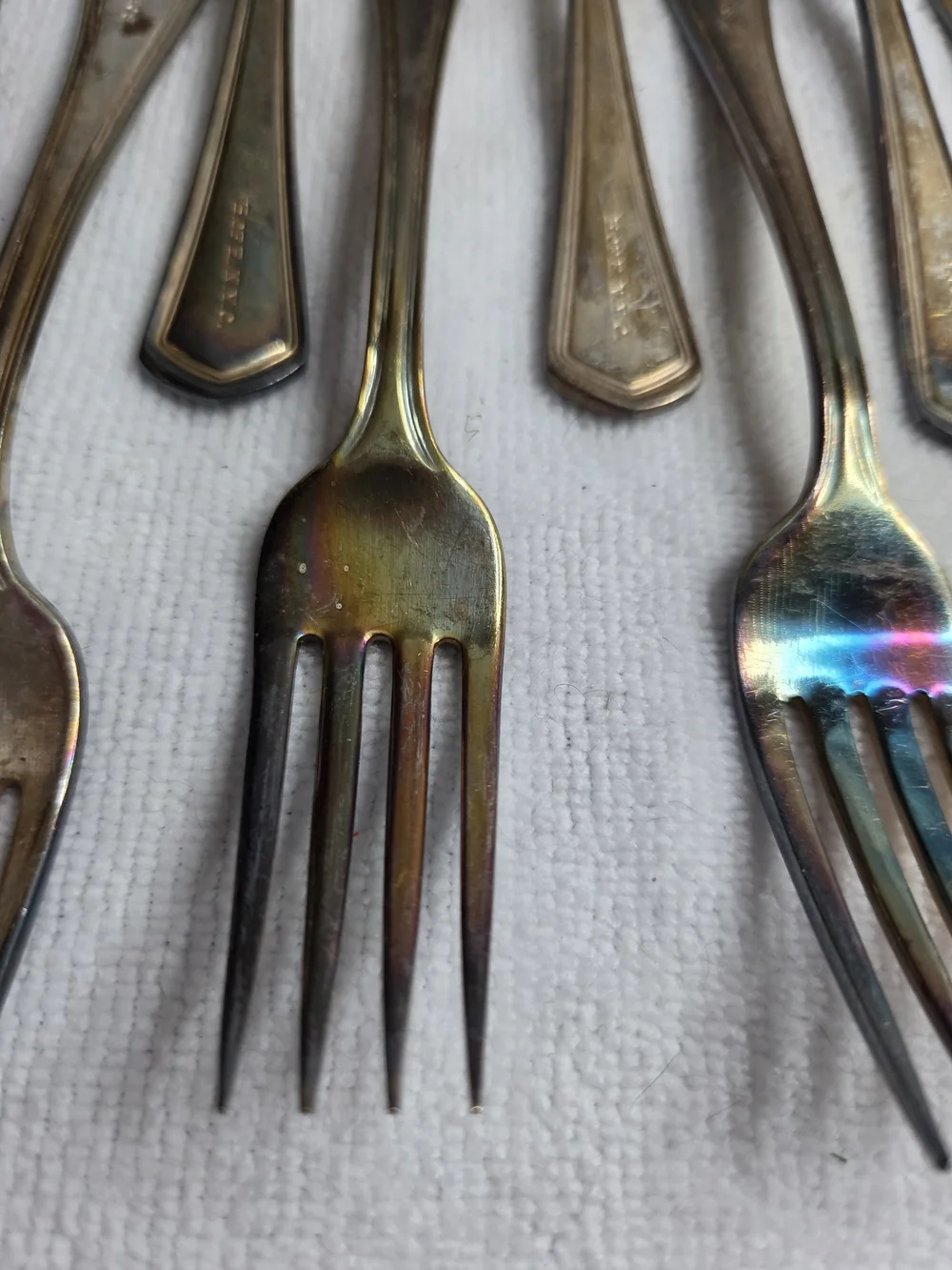 13 Vtg Victor Silver Co NYC Board of Ed Flatware Forks B. OF E. N.Y.C.